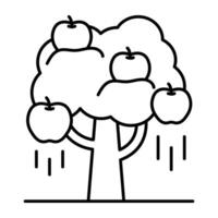 A beautiful Linear design icon of falling apple vector