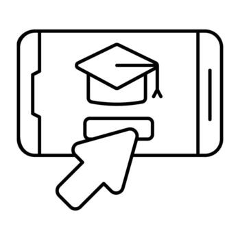An Linear icon design of click education vector