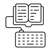 A beautiful Linear design icon of digital book vector