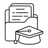 Creative Linear design icon of folder vector
