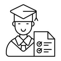 A Linear design icon of test paper vector