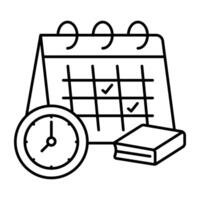 Perfect Linear design icon of timetable vector