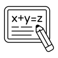 An Linear icon design of math class vector
