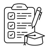 Creative Linear design icon of test Paper vector