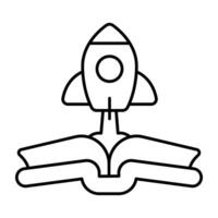 Premium Linear design icon of book launch vector