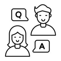 Perfect Linear design icon of questions and answer vector