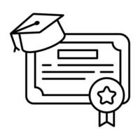 A trendy Linear design icon of certificate vector