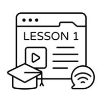 Modern Linear design icon of web lesson vector