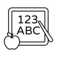 Creative Linear design icon of basic education vector