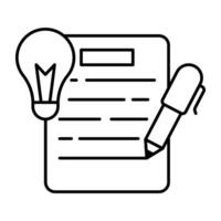 A beautiful Linear design icon of paper writing vector