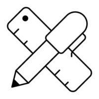 A Linear design icon of drafting tool vector