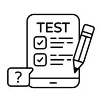 Modern Linear design icon of mobile test paper vector