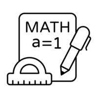 Perfect Linear design icon of math paper vector