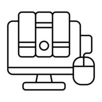 Perfect Linear design icon of digital library vector