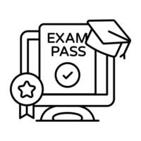 A beautiful Linear design icon of result card vector