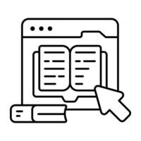 Creative Linear design icon of web book vector