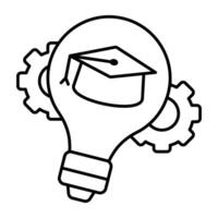 A trendy Linear design icon of creative education vector