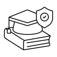 A beautiful Linear design icon of education security vector