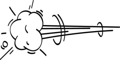 Simple cartoon illustration of a fast wind blowing from left to right with some dust particles and motion lines, isolated on a white background vector