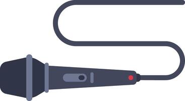 Microphone with cable forming an s shape on white background, ideal for musical or vocal projects, journalism, podcasting, broadcasting and communication vector