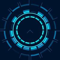 Futuristic glowing blue loading circle spinning and loading on a dark background, creating a sense of anticipation and technological advancement vector