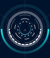 Circular loading bar spinning and showing progress, with futuristic design and glowing blue and gray colors on a dark background, perfect for technology and innovation concepts vector