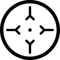 Target icon aiming center point inside a circle with crosshairs focusing objective, representing accuracy, precision, and goal achievement in a simple yet powerful visual vector