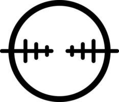Sniper scope crosshair targeting aiming shooting weapon military target accuracy simple icon isolated on white background, illustration vector