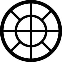 Geometric figure depicting a circle divided into eight equal segments by intersecting lines at the center, embodying concepts of division and abstract design vector