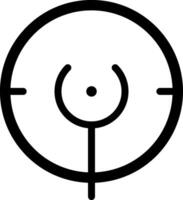 Simple black and white illustration of a target icon, representing focus, precision, aiming, goals, objectives, and achieving success vector