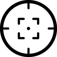 Target focus symbol is aiming precisely at the center point with crosshairs and circle, representing accuracy, precision, and goal achievement vector
