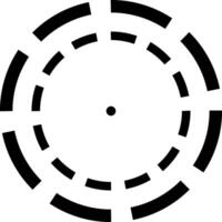 Black and white segments creating a circular loading bar, visually representing progress or activity with a central point against a clean background, embodying a modern and minimalistic design vector