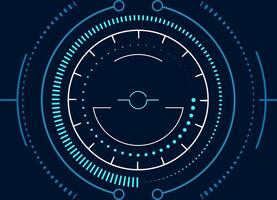 Circular loading bar spinning and showing progress, with futuristic design and digital interface elements on a dark background, creating a sense of anticipation and technological advancement vector