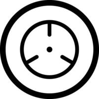 Minimalist clock face showing two o'clock with thick outline is isolated on white background, suitable for various time related design projects vector