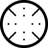 Simple black and white target icon representing focusing and aiming at objectives and goals, with crosshairs and multiple points indicating precision and accuracy vector