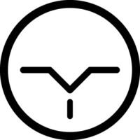 Simple and essential black and white round icon featuring a stylized bird in flight, embodying elegance and freedom, ideal for use in apps, websites, and infographics vector