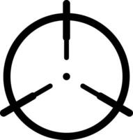 Black and white target icon symbolizing aiming, focus, and military precision, representing accuracy and goal achievement through a simple, minimalistic design vector