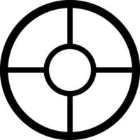 Minimalist black and white geometric design featuring a circle divided into four quadrants by perpendicular lines, creating a balanced and symmetrical composition vector