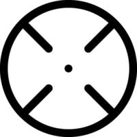 Minimalist black crosshair formed by four thick lines inside a circle, representing targeting, precision, focus, and accuracy, suitable for various applications vector