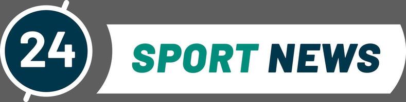 Sport news logo featuring the number 24, symbolizing live coverage available around the clock. Constantly delivering breaking news and match results for avid fans vector