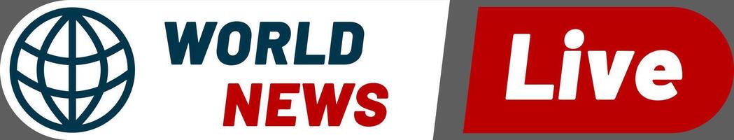 World news live breaking news bulletin live stream is covering current events, providing updates and analysis on global affairs with a wireframe globe and a live streaming banner vector