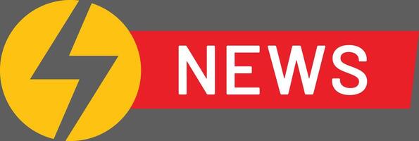 Red banner featuring bold white text and a striking lightning bolt symbol, conveying messages of breaking news, urgent updates, and the latest information in a dynamic way vector