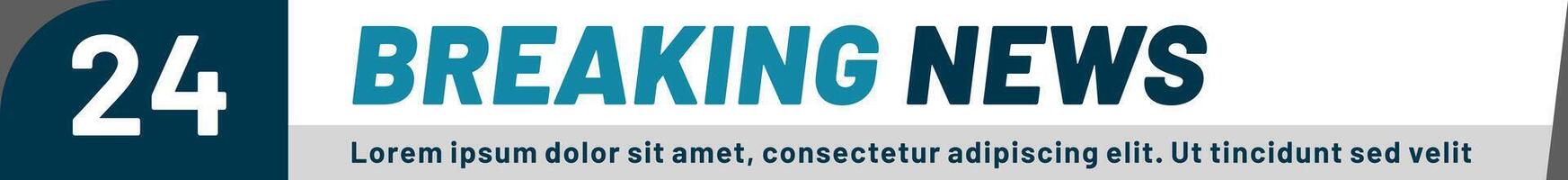 Breaking news banner featuring continuous live news broadcasting, providing updates twenty four hours a day, seven days a week for viewers seeking timely information and reports vector