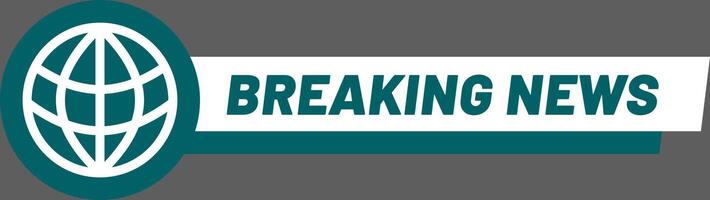 Breaking news banner with globe icon is informing people about current events and happenings worldwide, emphasizing global reach and instant updates vector