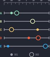 Control panel with colorful sliders and buttons adjusting parameters, offering a visual representation of settings and controls on a dark background vector