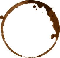 Isolated brown coffee cup stain ring forming a circle on white background representing a common household or office mess, ideal for concepts related to beverages, breakfast, or daily routines vector