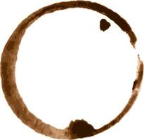 Coffee cup stain creating an abstract circular mark on a white background, perfect for illustrating coffee breaks, morning routines, or spilled beverages vector