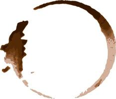 Coffee cup stain ring forming a circle on white background, perfect for representing the concept of coffee break, breakfast, or morning routine vector