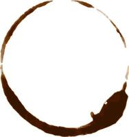 Brown coffee cup stain ring forming a perfect circle on white background, ideal for representing concepts related to coffee breaks, breakfast, addiction, or simply enjoying a hot beverage vector