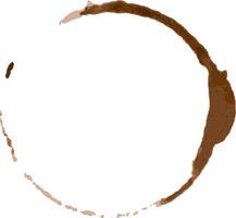Coffee cup stain creating a brown circle on a white background, forming an abstract shape from spilled coffee. The mark adds a touch of grunge and messiness to the scene vector